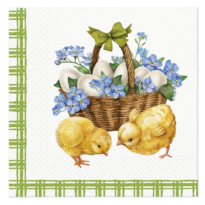 PAW - Ubrousky L 33x33cm Chicks with basket