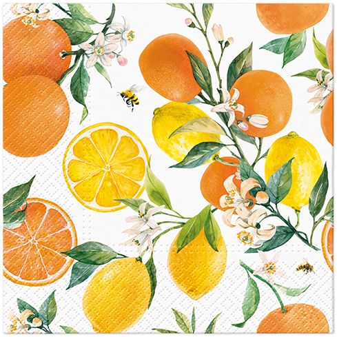 PAW - Ubrousky L 33x33cm Citrus with bees