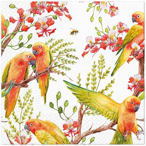 PAW - Ubrousky L 33x33cm Exotic birds