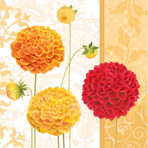 PAW - Ubrousky L 33x33 cm Floral Autumn Orange