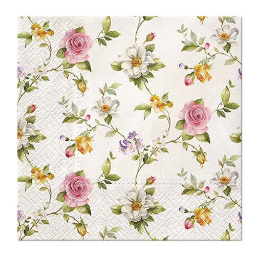 PAW - Ubrousky L 33x33cm Roses Glory cream