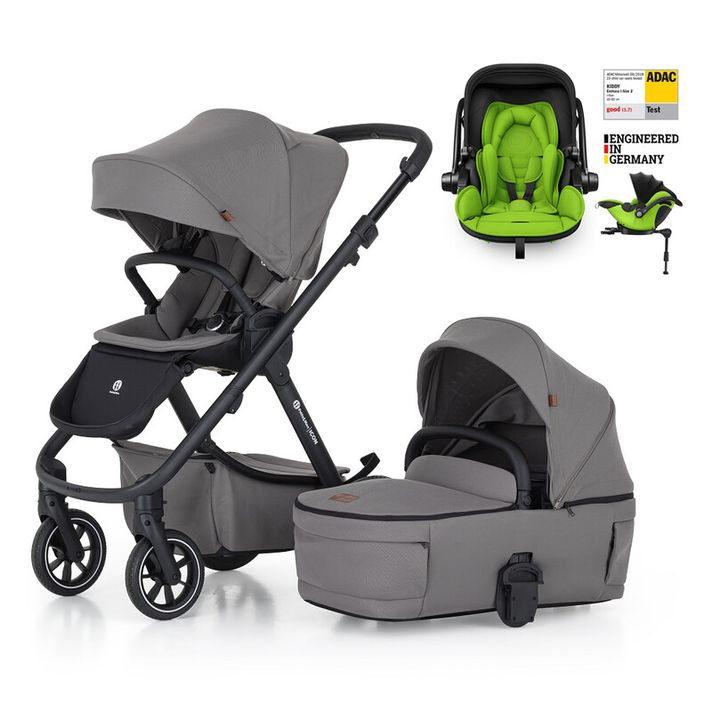 PETITE&MARS - Kočárek kombinovaný ICON 2v1 Dove Grey LITE RWS + KIDDY Evoluna i-size 2 + základna