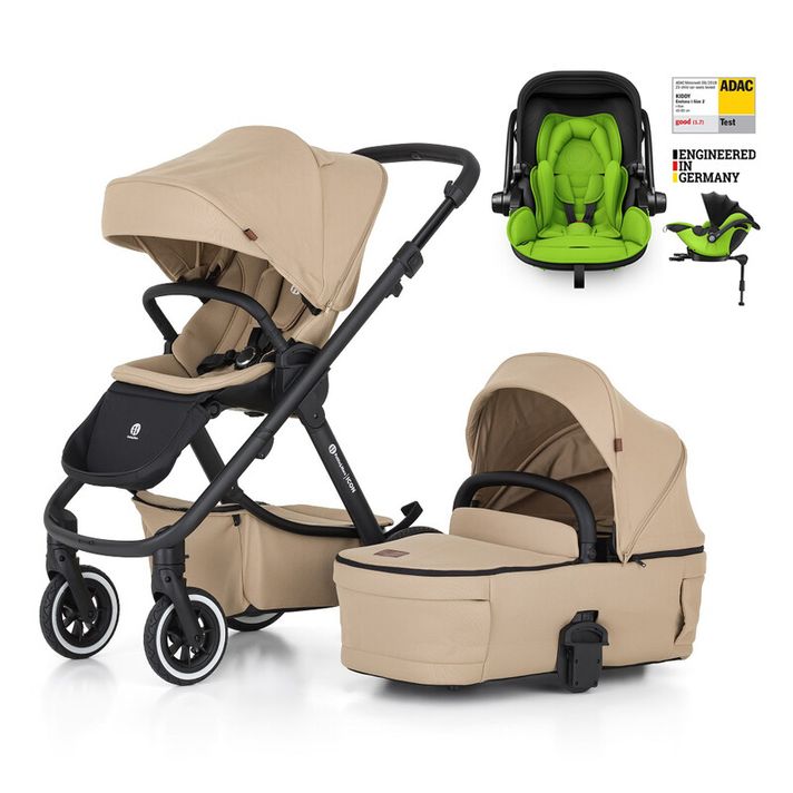 PETITE&MARS - Kočárek kombinovaný ICON 2v1 Mocha Beige LITE AIR + KIDDY Evoluna i-size 2 + základna