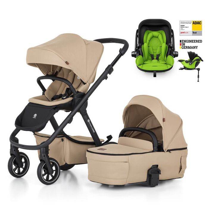 PETITE&MARS - Kočárek kombinovaný ICON 2v1 Mocha Beige LITE RWS + KIDDY Evoluna i-size 2 + základna