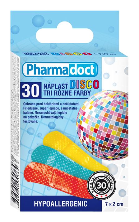 PHARMADOCT - DISCO náplast 7cm x 2cm 30ks (3 barvy)