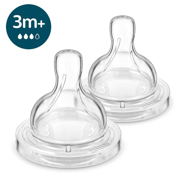 PHILIPS AVENT - Dudlík na láhev Anti-colic střední průtok 3m+, 2 ks