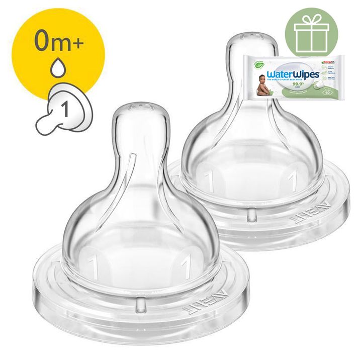 PHILIPS AVENT - Dudlík Anti-colic/Classic+ 1 novorozenecký průtok, 2 ks+WW Soapberry 60ks