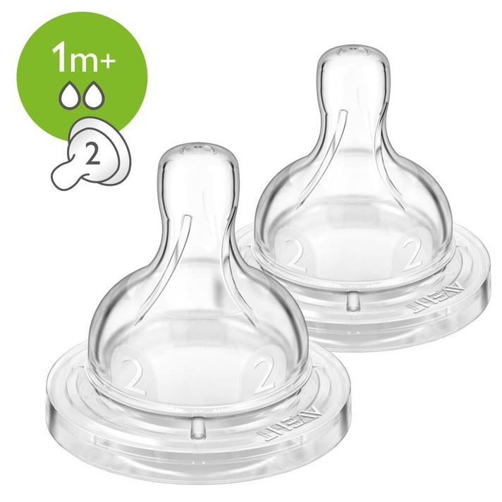 PHILIPS AVENT - Dudlík Anti-colic/Classic+ 2 pomalý průtok, 2 ks