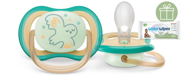 PHILIPS AVENT - Šidítko Ultra air noční 0-6m, 1ks+WW Soapberry 60ks