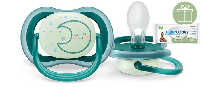 PHILIPS AVENT - Šidítko Ultra air noční 6-18m, 1ks+WW Soapberry 60ks