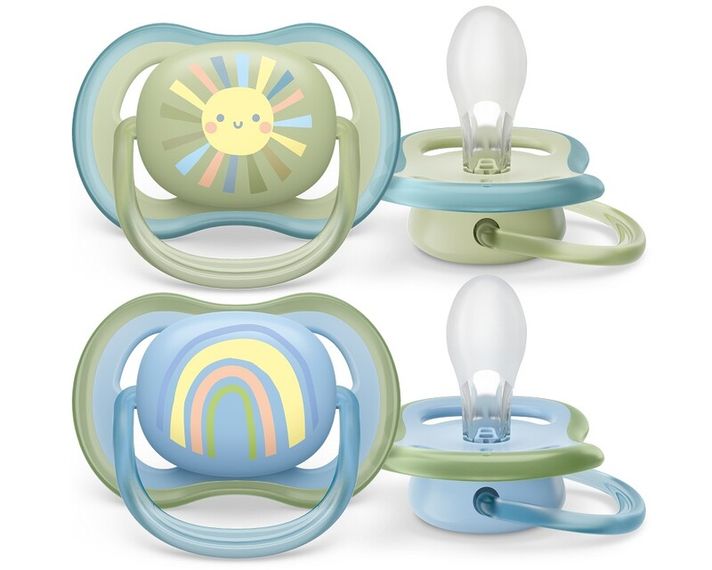 PHILIPS AVENT - Šidítko Ultra air Obrázek 0-6m chlapec (duha), 2ks