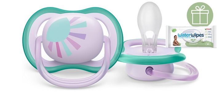 PHILIPS AVENT - Šidítko Ultra air Obrázek 0-6m sluníčko, 1ks+WW Soapberry 60ks