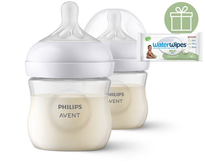 PHILIPS AVENT - Láhev Natural Response 125 ml, 0m+, 2 ks+WW Soapberry 60ks