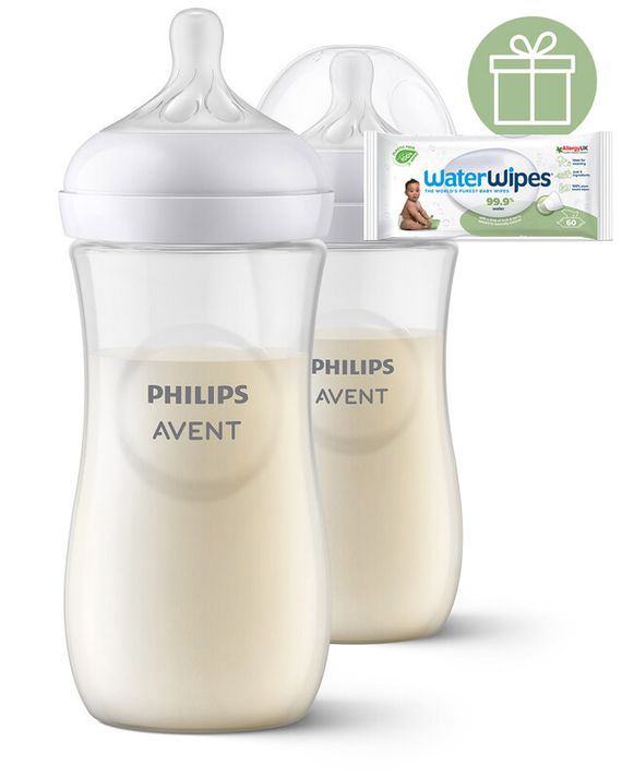 PHILIPS AVENT - Láhev Natural Response 330 ml, 3m+, 2 ks+WW Soapberry 60ks