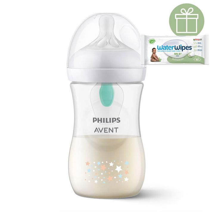 PHILIPS AVENT - Láhev Natural Response s ventilem AirFree 260 ml, 1m+, medvěd+WW Soapberry 60ks