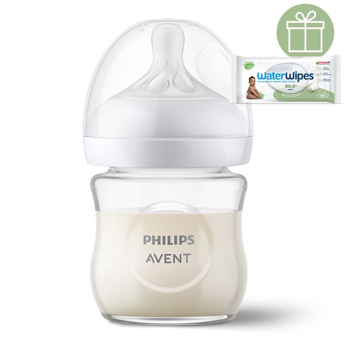 PHILIPS AVENT - Láhev Natural Response skleněná 120 ml, 0m++WW Soapberry 60ks