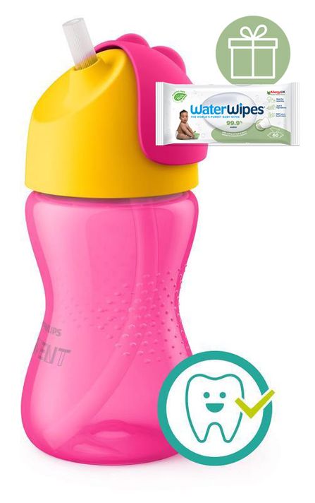 PHILIPS AVENT - Hrneček s ohebným brčkem 300 ml dívka+WW Soapberry 60ks