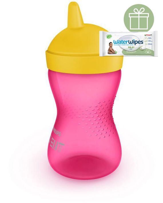 PHILIPS AVENT - Hrneček Grippy s tvrdou hubičkou 300 ml dívka+WW Soapberry 60ks