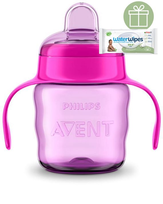 PHILIPS AVENT - Hrneček pro první doušky Classic 200 ml s držadly dívka+WW Soapberry 60ks