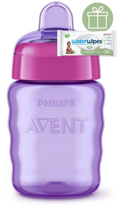 PHILIPS AVENT - Hrneček pro první doušky Classic 260 ml dívka+WW Soapberry 60ks