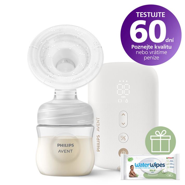 PHILIPS AVENT - Odsávačka mateřského mléka elektrická Premium nabíjecí SCF396/31+WW Soapberry 60ks