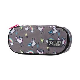 PLAY BAG - Penál B32 s organizérem - Rainbow unicorn