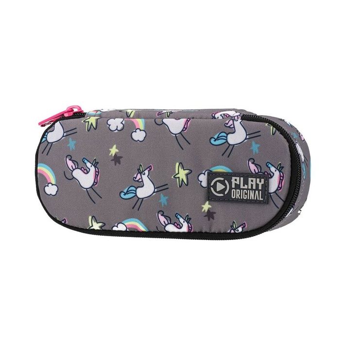 PLAY BAG - Penál B32 s organizérem - Rainbow unicorn