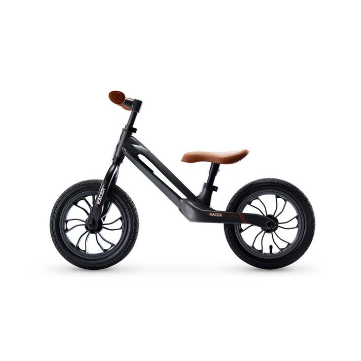 QPLAY - Odrážedlo Racer air (Titanium) Black/ Brown, věk 3 - 6 let, do 30 kg