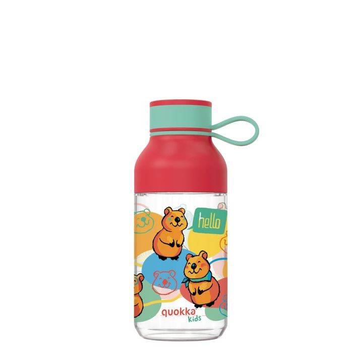 QUOKKA - KIDS Plastová láhev s poutkem HAPPY, 430ml, 40155