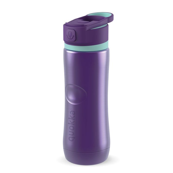 QUOKKA - SPRING Sportovní nerezová láhev s výsuvným náustkem VIOLET 600ml, 11824