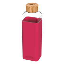 QUOKKA - STORM Skleněná láhev se silikonovým povrchem MAROON, 700ml, 40025