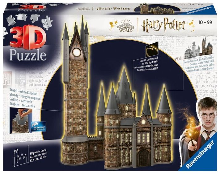 RAVENSBURGER - Harry Potter: Bradavický hrad - Astronomická věž (Noční edice) 540 dílků