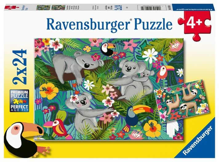 RAVENSBURGER - Koaly a lenochodi 2x24 dílků