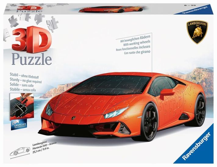 RAVENSBURGER - Lamborghini Huracán Evo oranžové 108 dílků