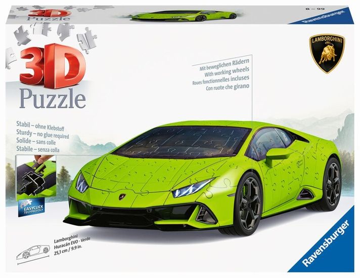 RAVENSBURGER - Lamborghini Huracán Evo zelené 108 dílků