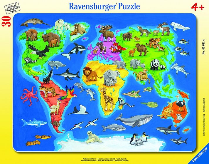 RAVENSBURGER - Mapa Světa se zvířaty 30-48D