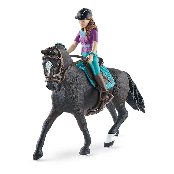 SCHLEICH - Hnědovláska Lisa s pohyblivými klouby na koni
