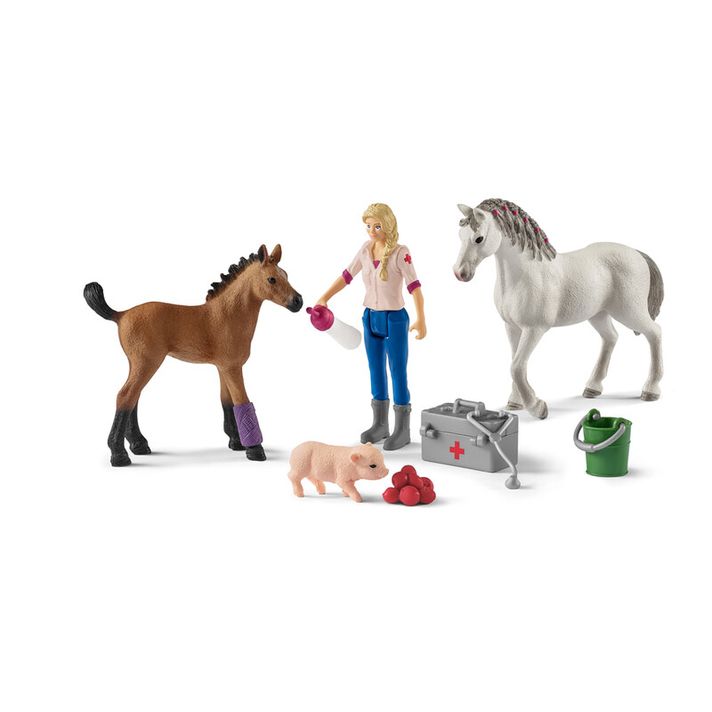 SCHLEICH - Návštěva lékaře u klisny a hříběte