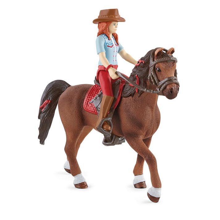 SCHLEICH - Zrzka Hannah s pohyblivými klouby na koni