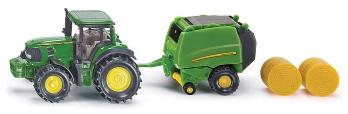 SIKU - Blister - John Deere traktor s balíkovačkou