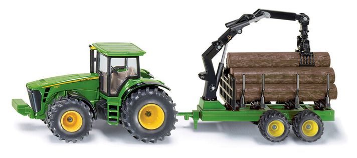 SIKU - Farmer - Traktor John Deere s lesním přívěsem 1:50