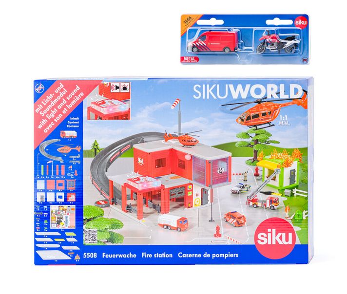 SIKU - World - požární stanice s hasičským autem