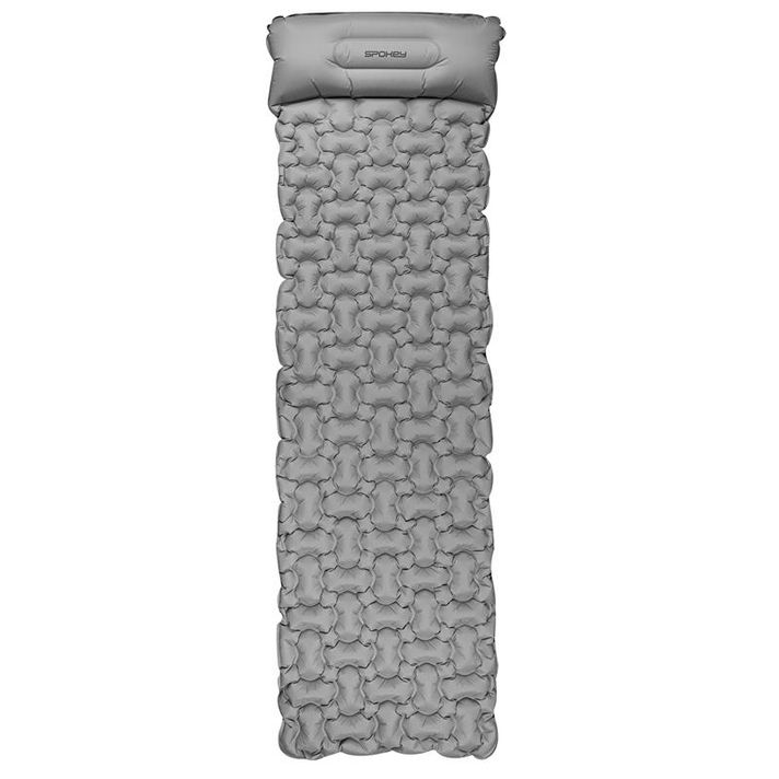 SPOKEY - AIR BED PILLOW BIG Samonafukovací matrace s polštářkem 213x62x6 cm, šedá