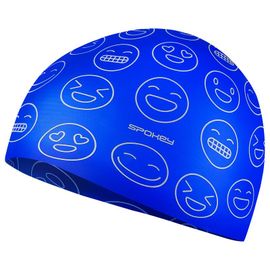 SPOKEY - EMOJI Juniorská plavecká čepice, modrá