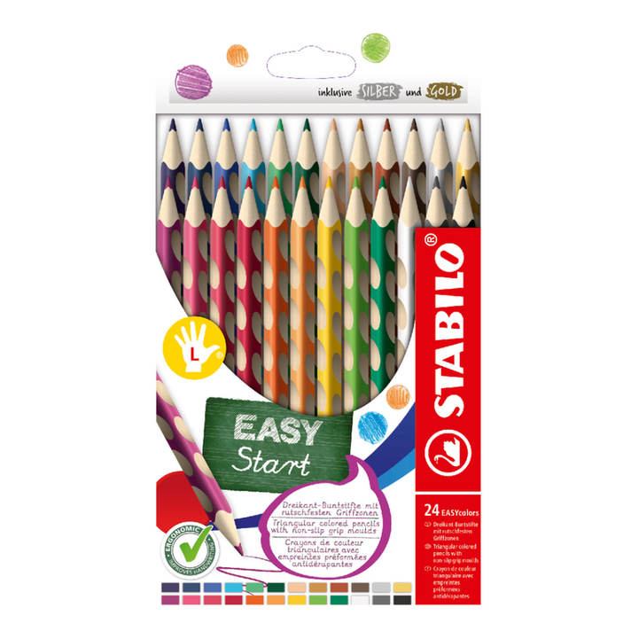 STABILO - Pastelky EASYcolors pro leváky - 24 ks sada