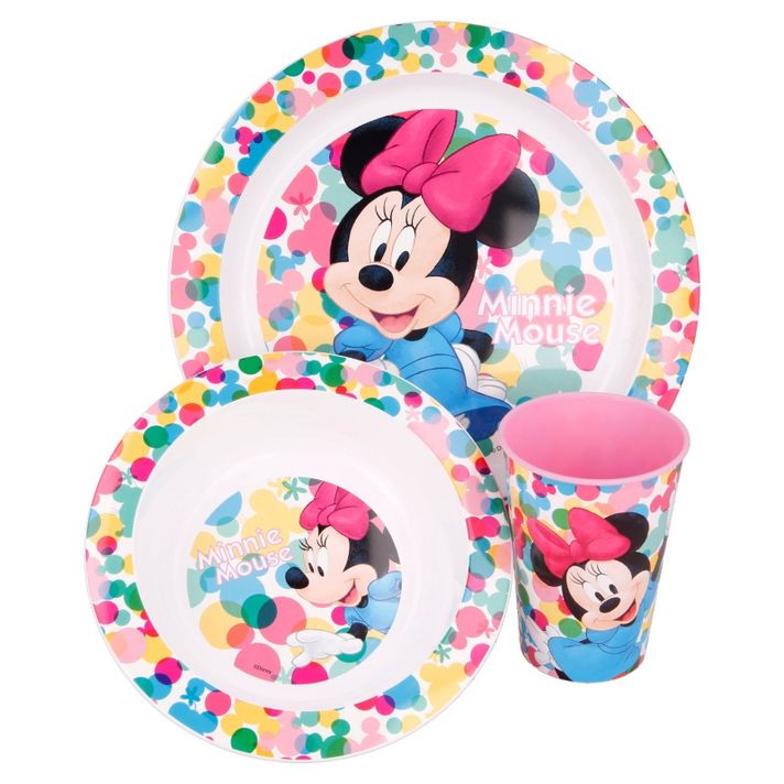 STOR - Dětský plastový nádobí MINNIE MOUSE talíř, miska, pohár, MICRO, 51149