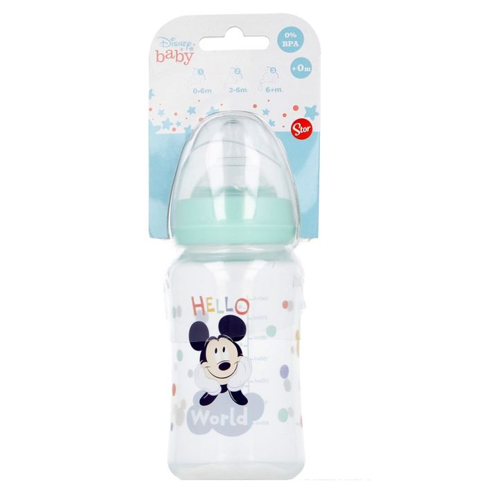 STOR - Kojenecká láhev MICKEY MOUSE, 0+, 240ml, 13002