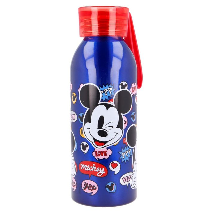 STOR - Hliníková láhev se silikonovým poutkem MICKEY MOUSE, 510ml, 50124