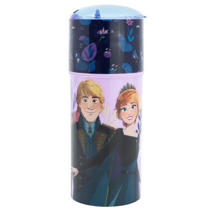 STOR - Plastová láhev s výsuvnou brčkom DISNEY FROZEN, 350ml, 74251