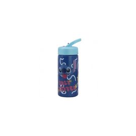 STOR - Plastová láhev s výsuvným brčkem Lilo & Stitch, 410ml, 75031
